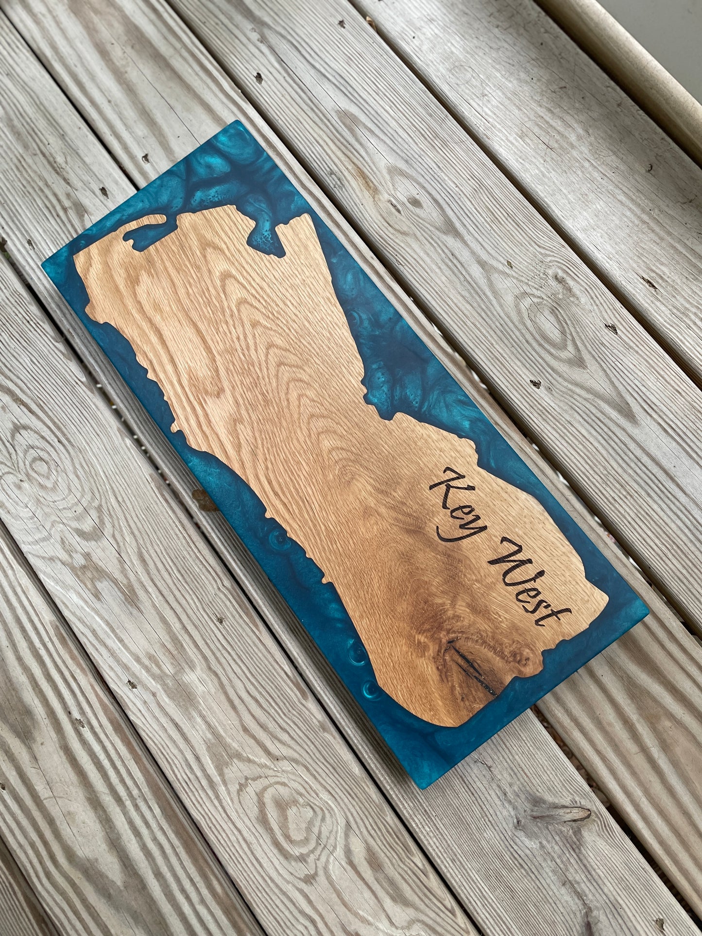 Key West; ash and blue/green epoxy. *Pre-Order*