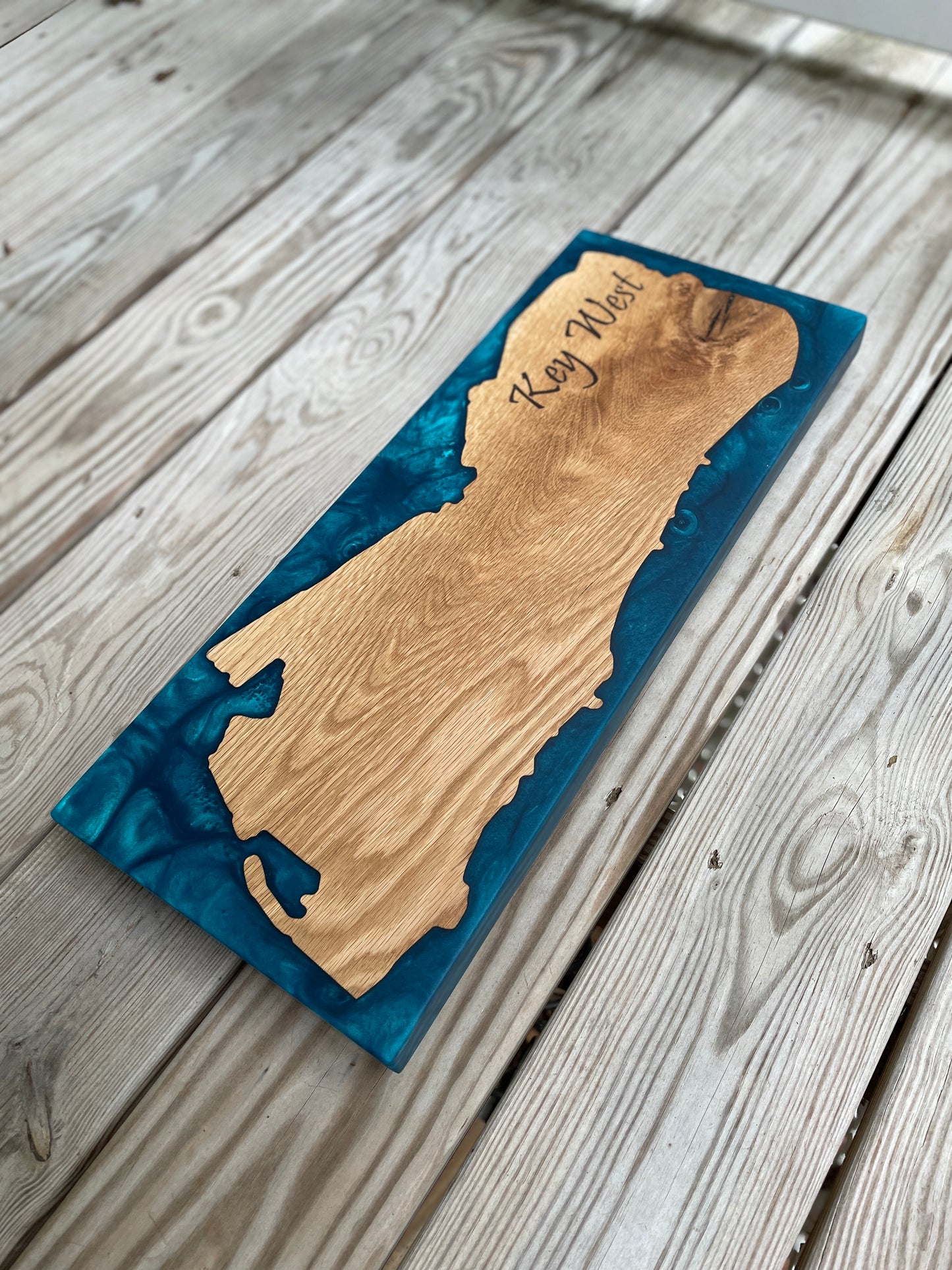 Key West; ash and blue/green epoxy. *Pre-Order*