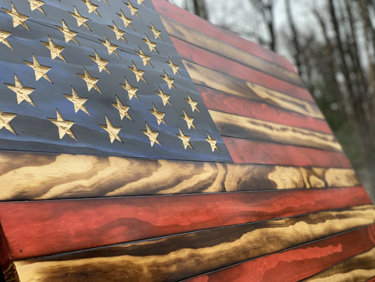 Old Glory American Wooden Flag