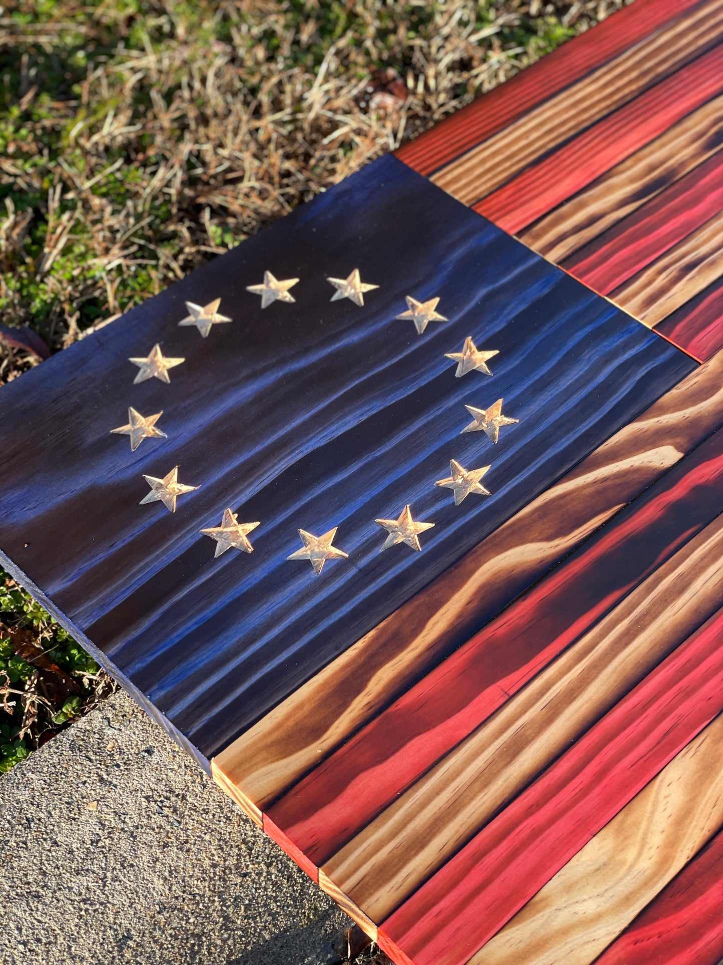 Betsy Ross Wooden American Flag